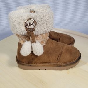 Michael Kors Faux Fur Brown Boots Kids Size 7
